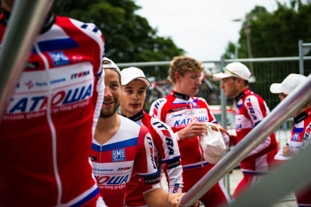 PREMIERT: Team Katusha begynner å bli vant til å stå på podiet denne helgen.