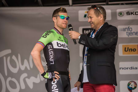 PODIUM QUIZ: Lars Petter Nordhaug spørres ut om Belkins underlige taktikk i Norge.