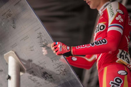 RUSVELO: Russerne inntar podiet i Brumunddal.