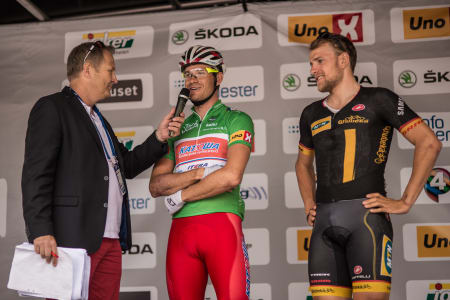 SJELDEN VARE: To vinnere av Milan-San Remo på podiet i lille Brumunddal.