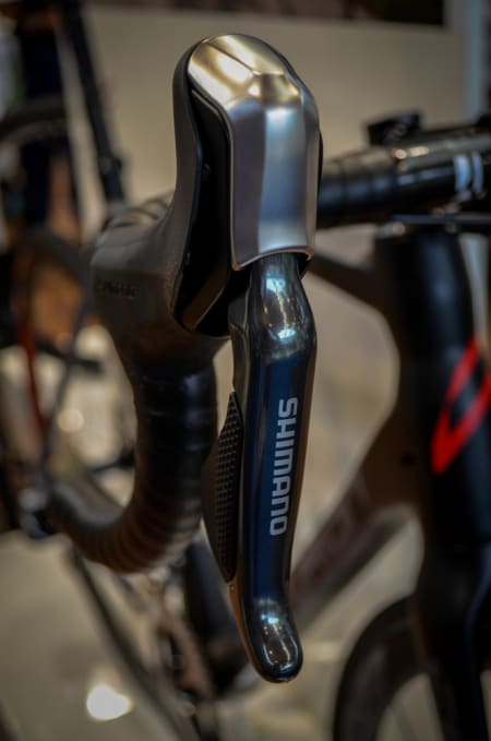 HYDRAULISK: Shimano viste frem sin nye hydrauliske bremsehendel. Den vil kun bli tilgjengelig for elektroniske girsystem.