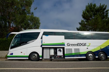 MOBIL VASKEMASKIN: Nødvendig med nyvasket tøy på World Tour-nivå!